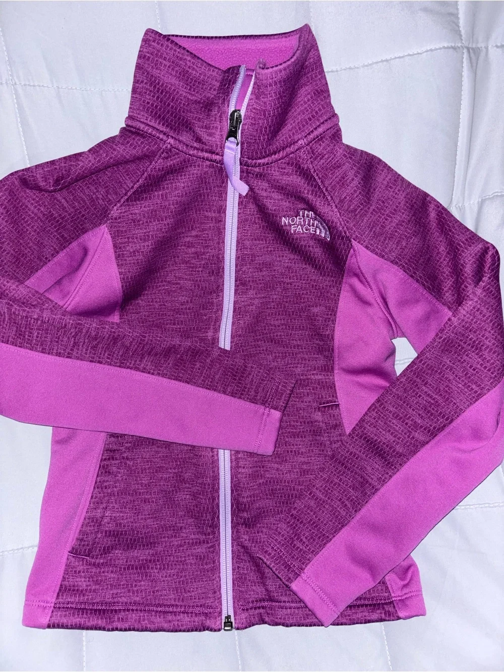 The North Face Girls' Two-Tone Purple Fleece Jacket
